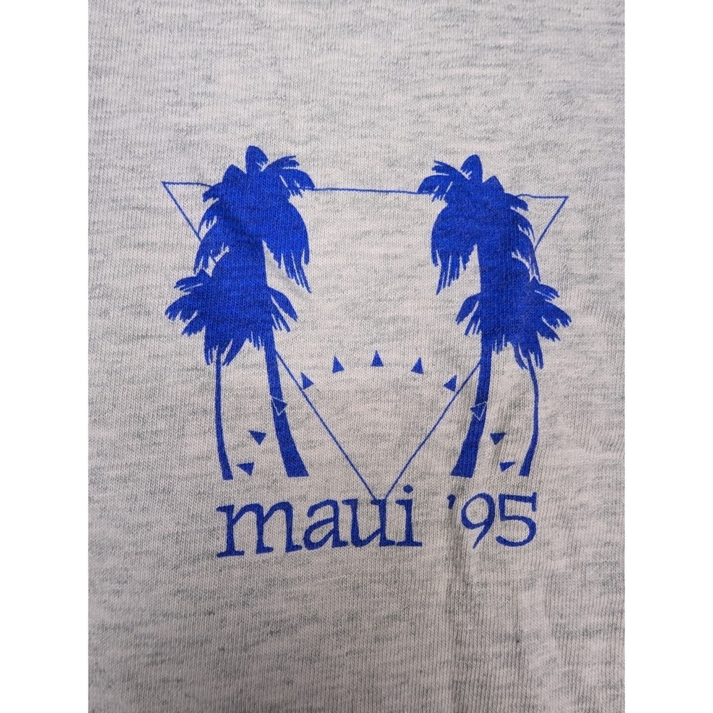 Vintage Maui '95 T Shirt Men's L Gray Graphic "Thing A Thon" Wickes Lumber